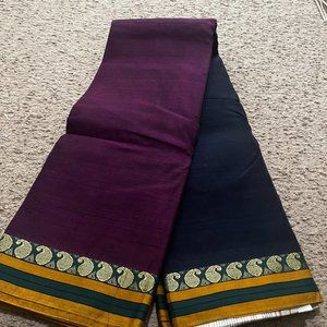 Khadir cotton saree in blue
